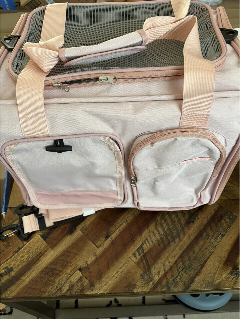 NOBLE DUCK PINK EXPANDABLE AIRLINE APPROVED COLLAPSIBLE PET CARRIER WITH WHEELS